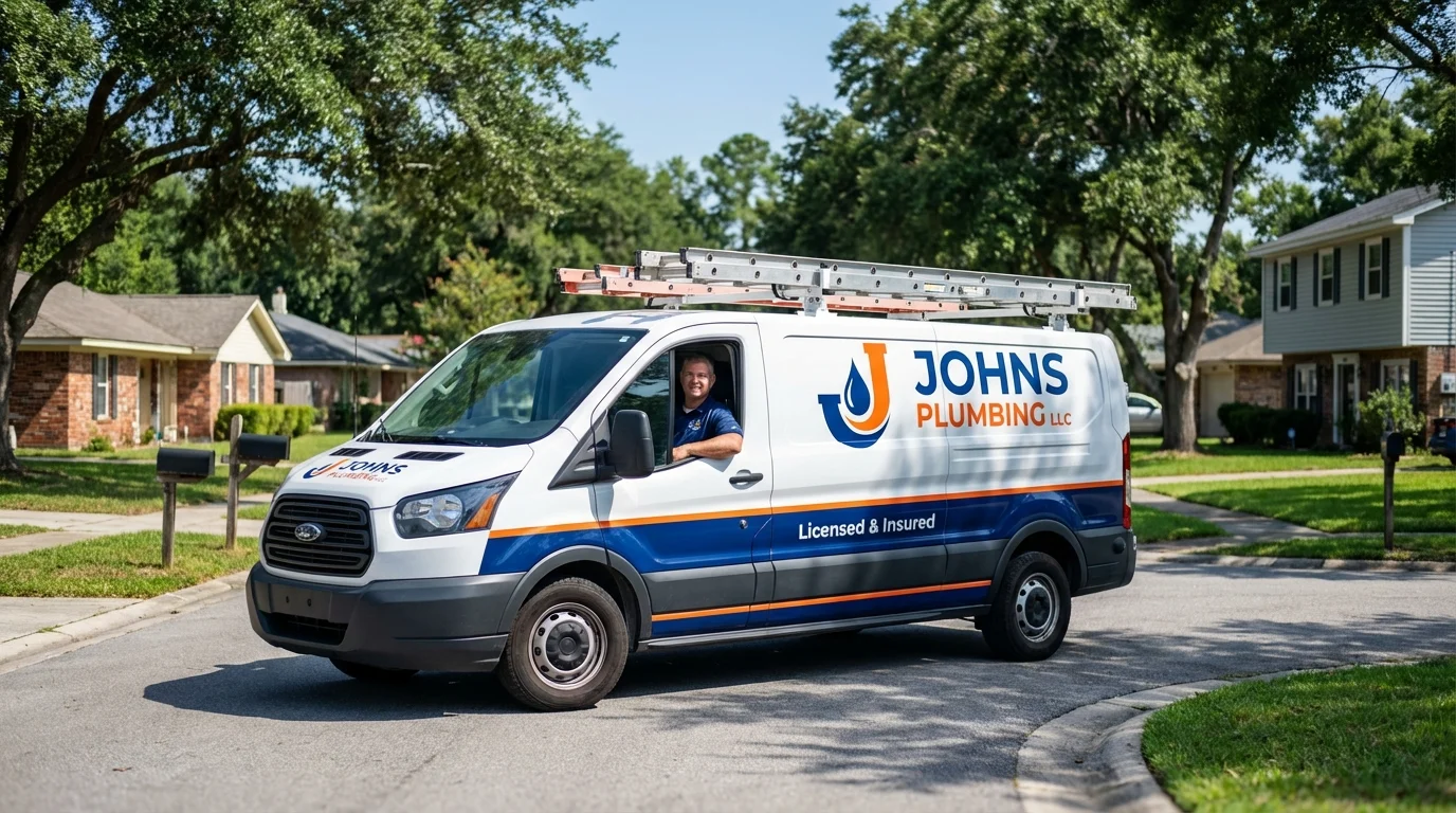 Johns Plumbing LLC service van in Calipatria, CA