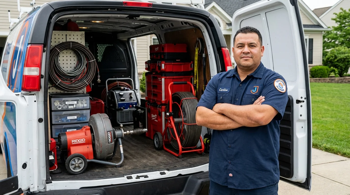 Professional drain cleaning equipment and Johns Plumbing LLC plumber in Calipatria