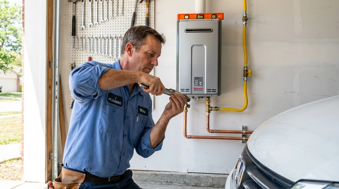 Tankless water heater installation by a Johns Plumbing LLC plumber in Calipatria